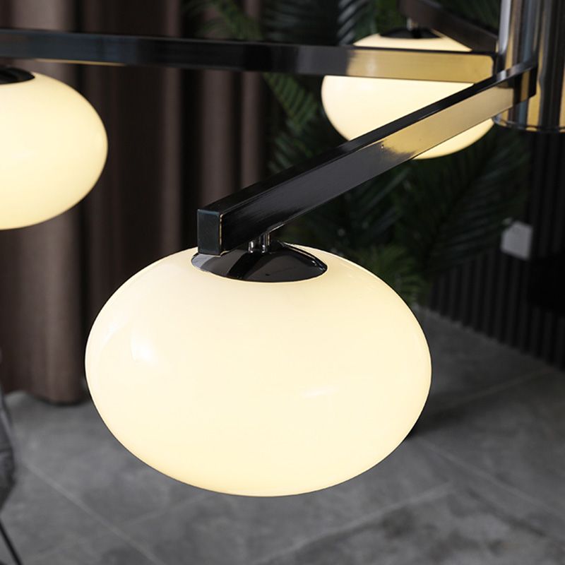 Araña de la esfera lámpara de vidrio de ópalo blanca esmerilado para comedor para comedor