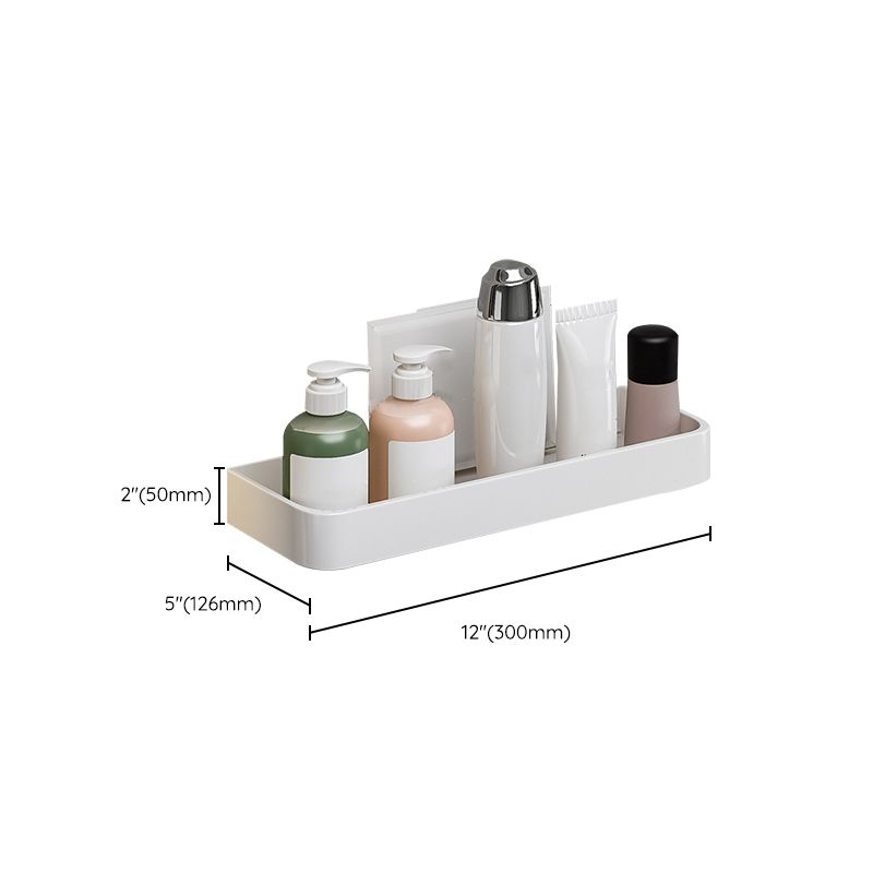 Contemporary Bathroom Accessory Set Metal Bath Shelf in White