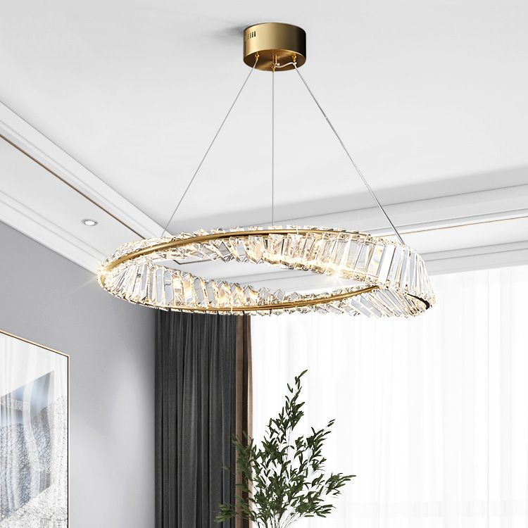 Light Luxury Style LED Pendant Chandelier Light Crystal Ceiling Pendant Light