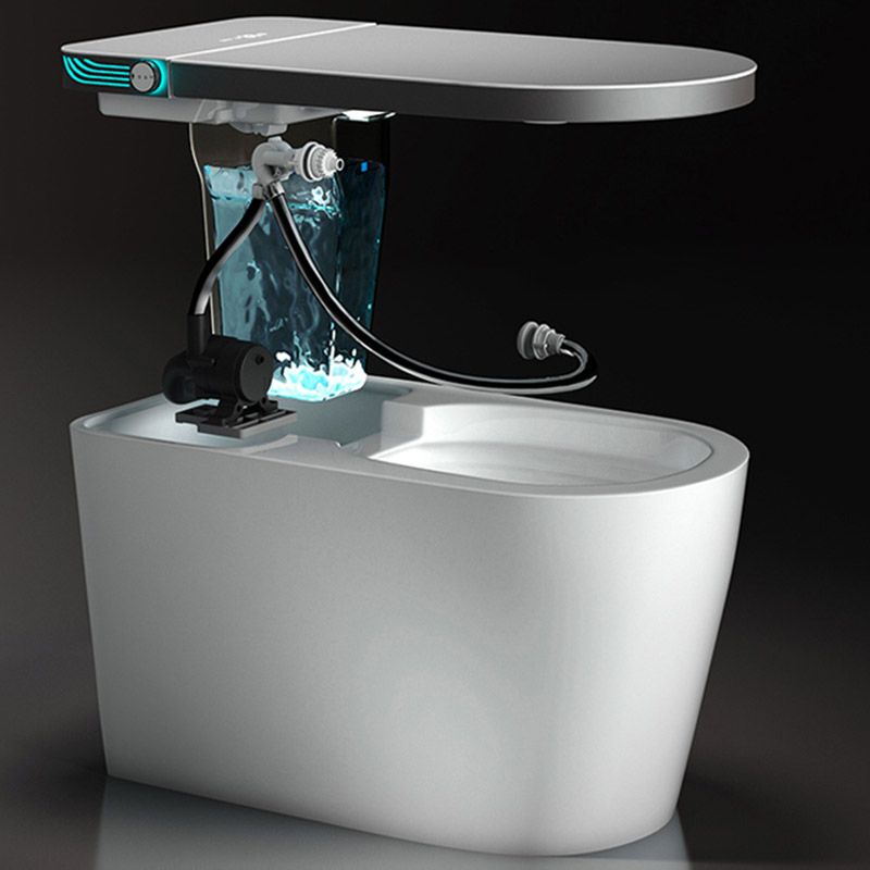 Modern 1-Piece Toilet Bowl Floor Mounted Urine Toilet with Slow Close Seat for Washroom