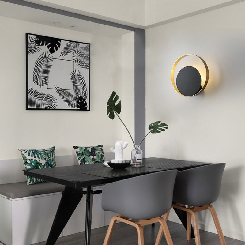 Post Modern Wall Light Black Metallic Lighting for Living Room