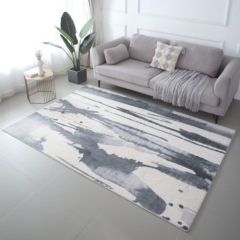 Simple Abstract Rug Imitation Cashmere Area Carpet Non-slip Rug for Living Room and Bedroom