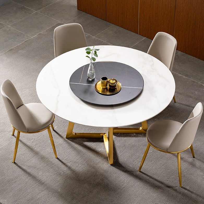 1/4/5/7 Pieces Dining Chairs Set Round Sintered Stone Dining Table Set for Home Use