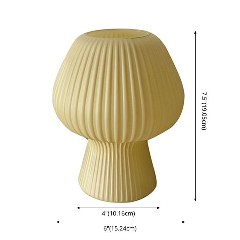 Macaron Torchiere Shaped Night Lamp Ribbed Glass 1-Light Bedroom Table Light