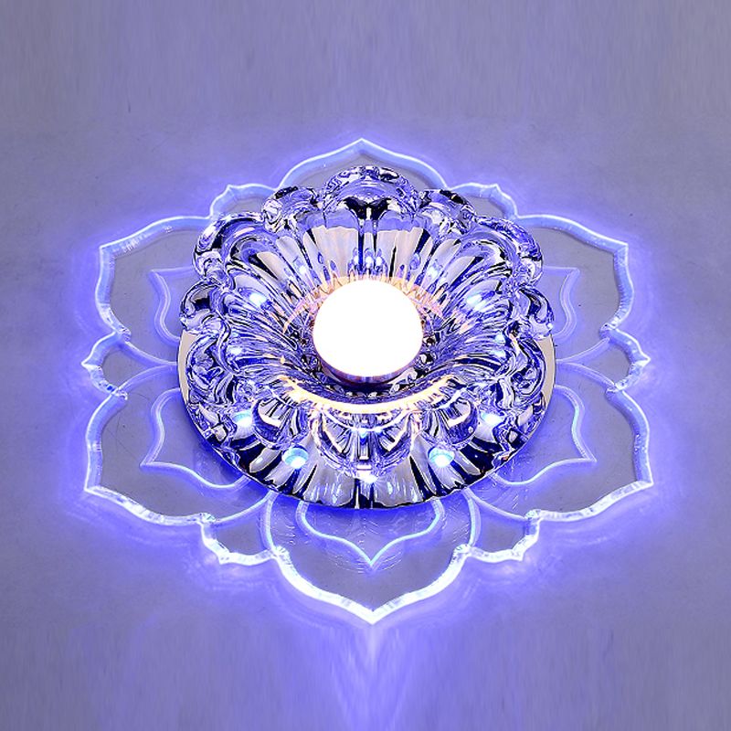 Luz de techo empotrada de acrílico, luz de techo empotrada de cristal moderna en transparente con orificio de 2-3,5" de diámetro