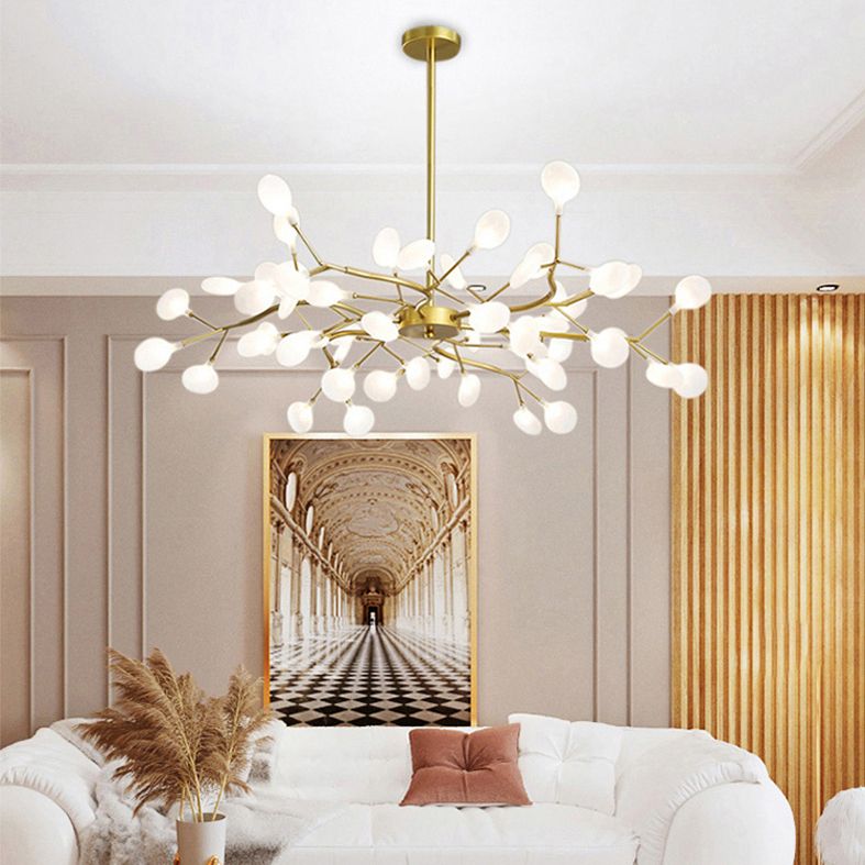 Luce a sospensione per lucciole in ferro battuto in moderna luce del soffitto regolabile radiale in stile conciso con ombra acrilica