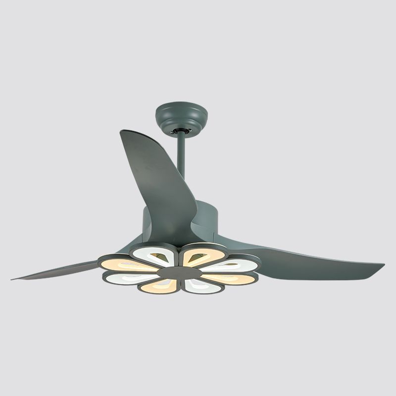 50 "breite acrylgeometrische halbflütige leichte modernistische LED -Lüfterlampe, 5 Klingen