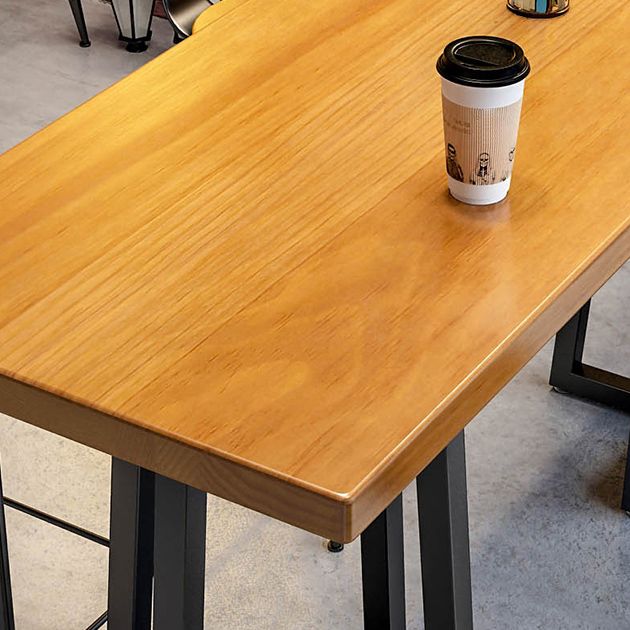 Industrial 1/9 Pieces Bar Table Set Rectangle Pine Wood Counter Table with High Stools