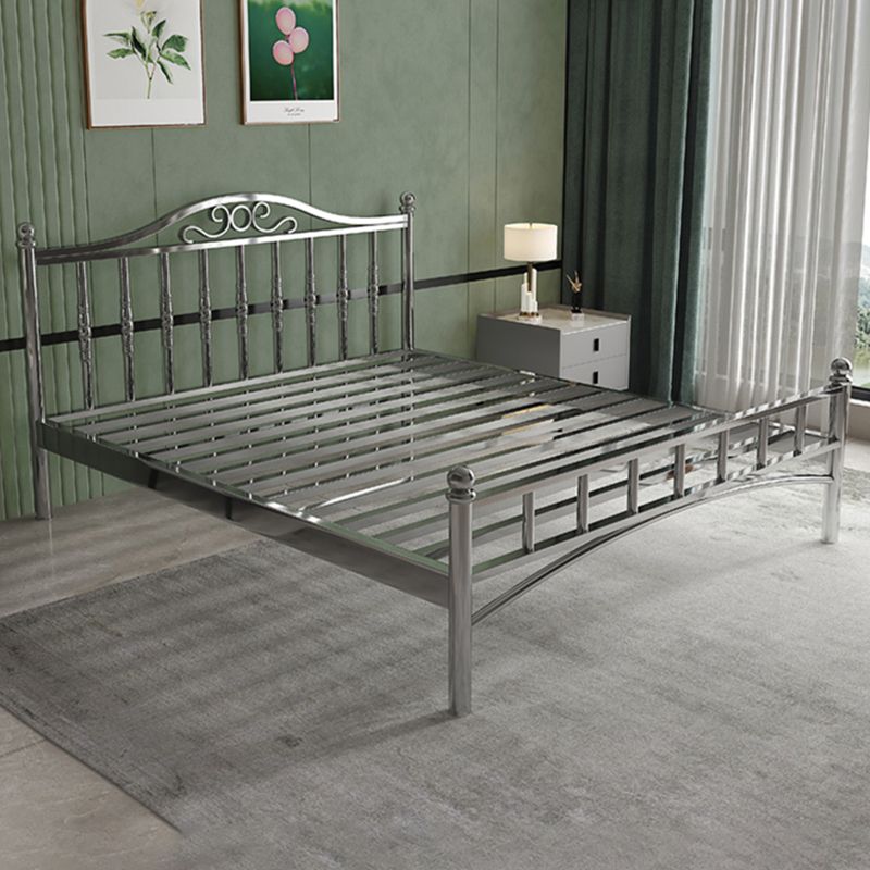 Modern Silver Color Bed Headboard Standard Bed with Metal Legs