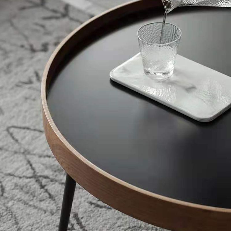 4 Legs Round Tray Top Coffee Table Contemporary Wood Coffee Table