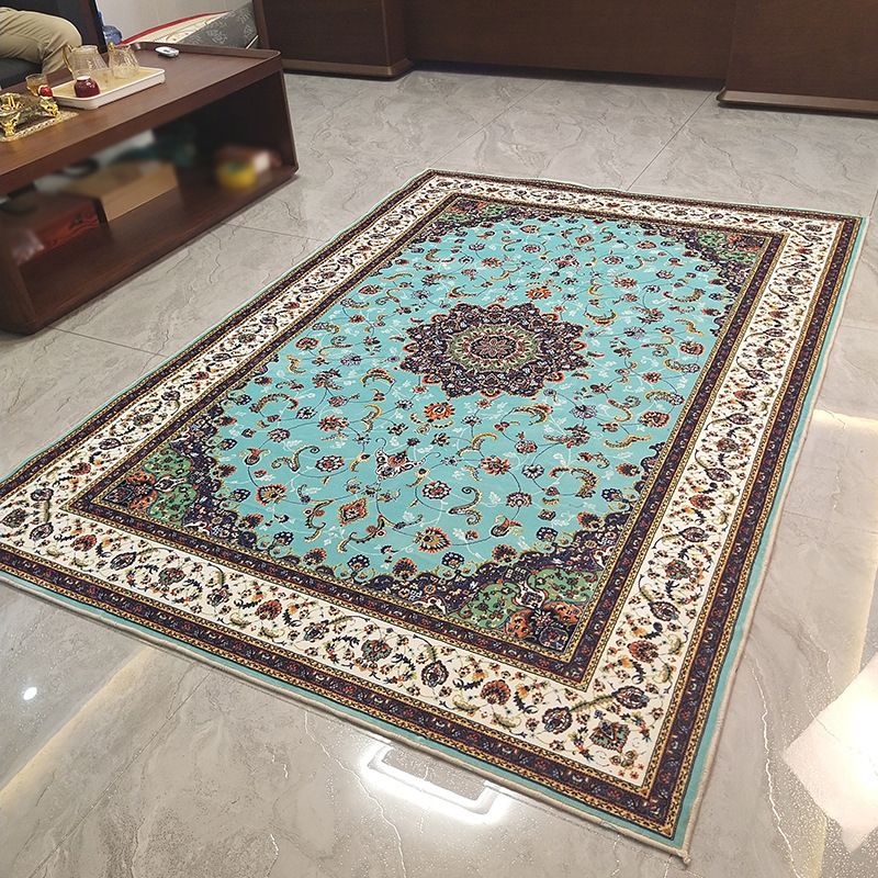 Nostalgia Ethnic Style Carpet Polyester Area Rug Stain Resistant Indoor Carpet for Living Room