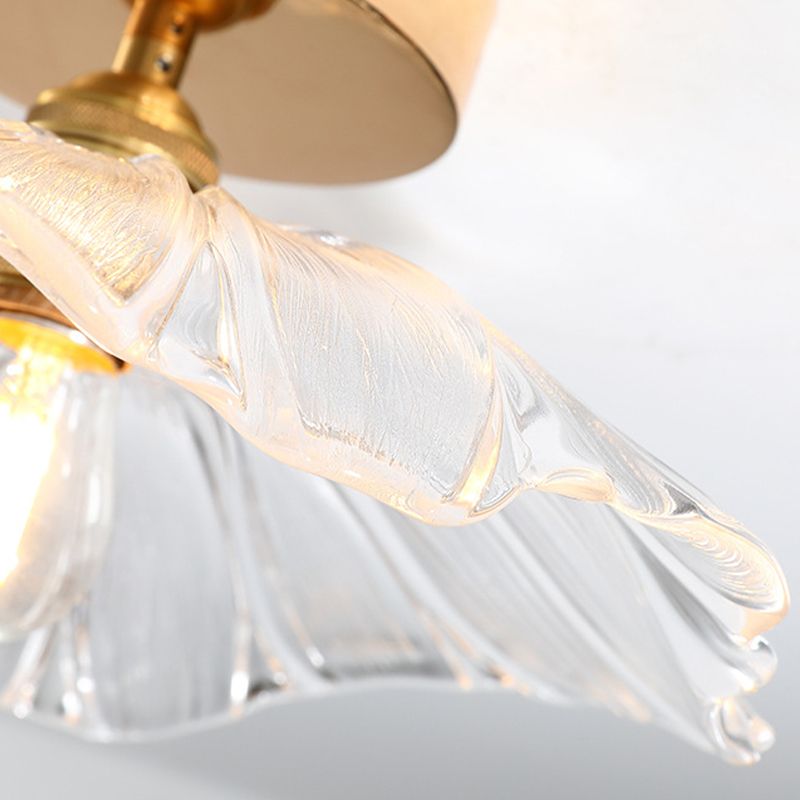 Contemporary Ceiling Lamp Creative Glass Shade Flush Mount Light Fixture