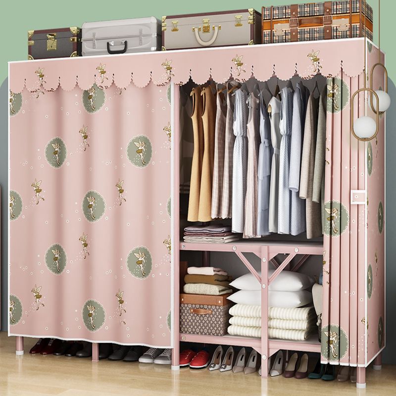 Steel Frame Folding Wardrobe Armoire Modern Style Wardrobe Cabinet for Home