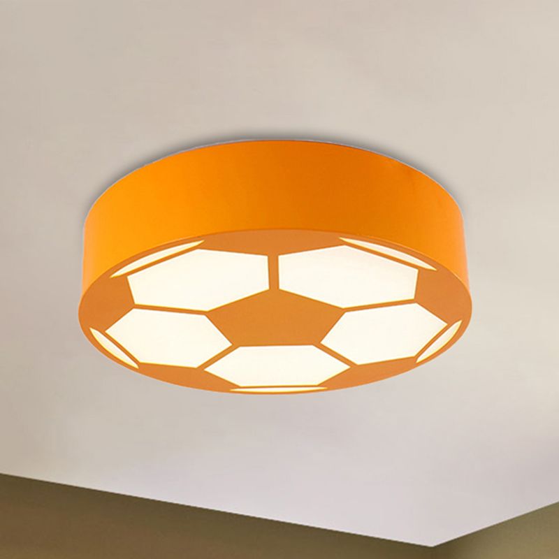 Lámpara de techo con tema deportivo, luz de montaje en techo de fútbol plana acrílica para dormitorio de niños