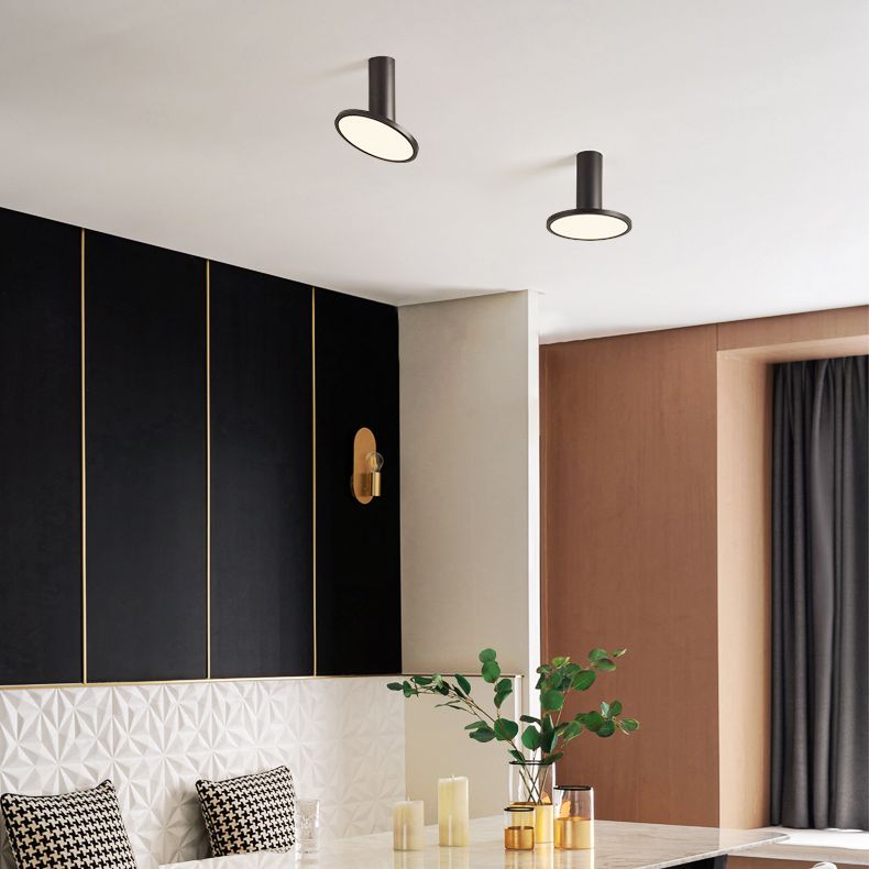 Plafondinbouwlamp met buizen, Scandinavische metalen hal LED-downlight met ronde acrylkap