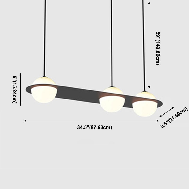 Modern Island Light Round Glass Shade Chandelier Light Fixture for Dining Room