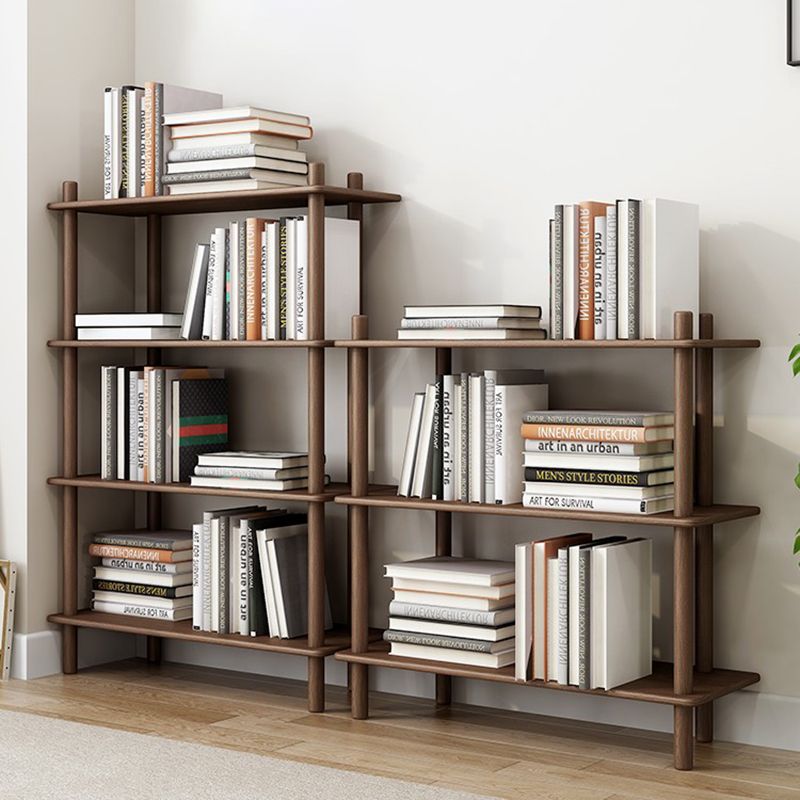 Scandinavian Open Back Wood Shelf Bookcase with Shelves for Home Office