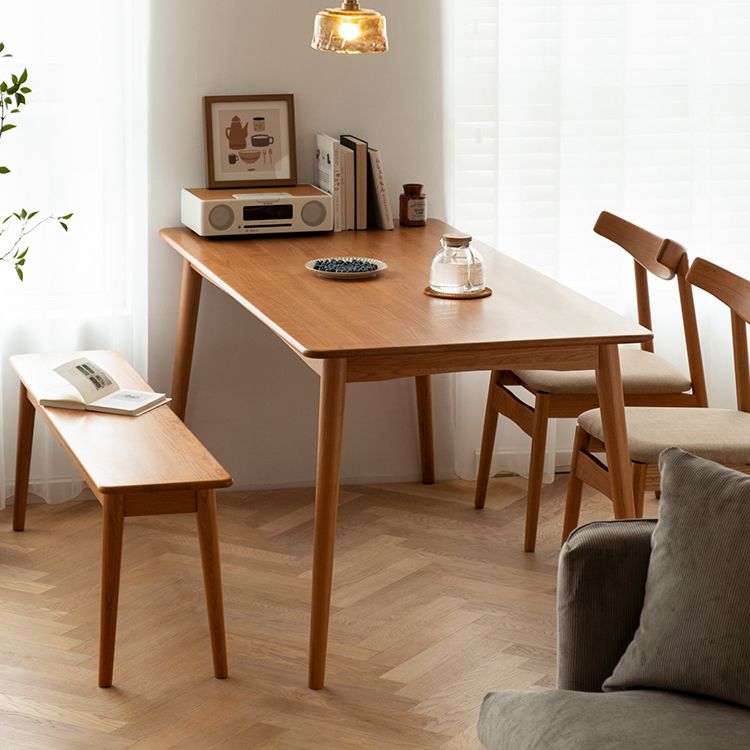 Tavolo di legno di ciliegia rettangolare tavolo in legno contemporaneo con 4 gambe per il ristorante