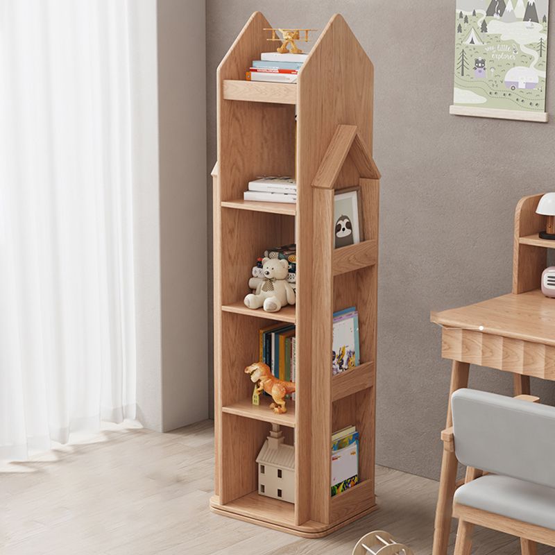 Modern Style Open Back Bookshelf Wooden Vertical Bookcase with Rectangular Shelves