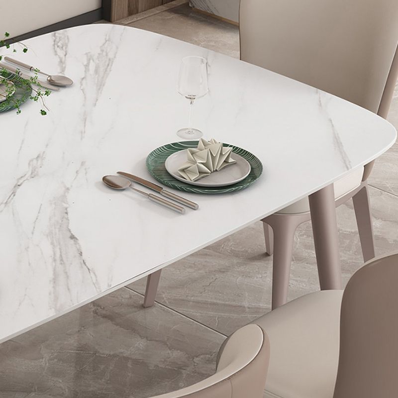 Traditional Luxury Rectangle Dining Table Stone Dining Room Furniture