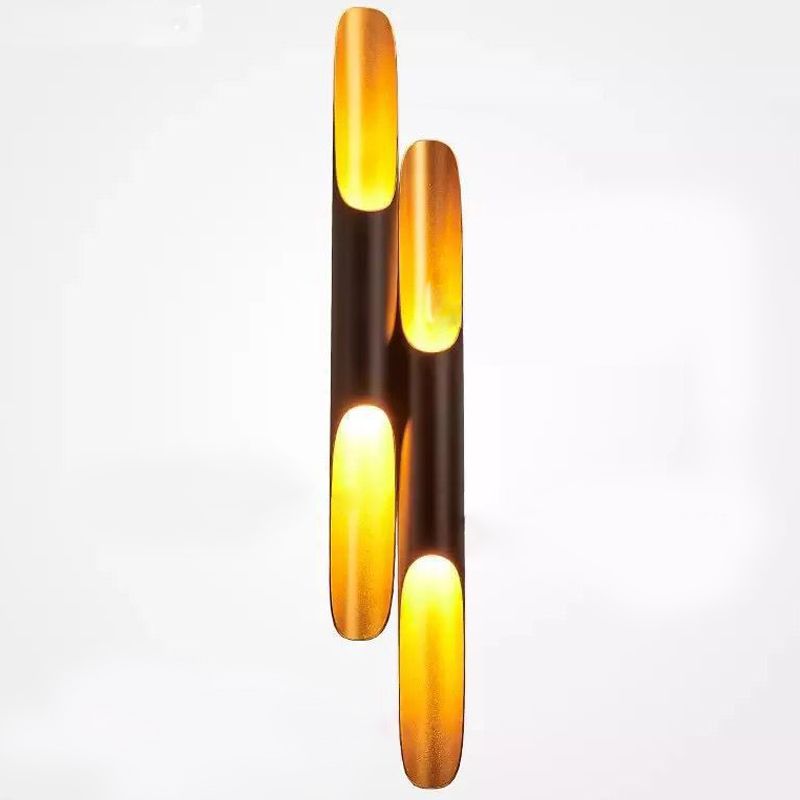 Slaapkamer Postmoderne muur SCONCE Metalen zwart-gouden wand gemonteerd verlichtingsarmatuur