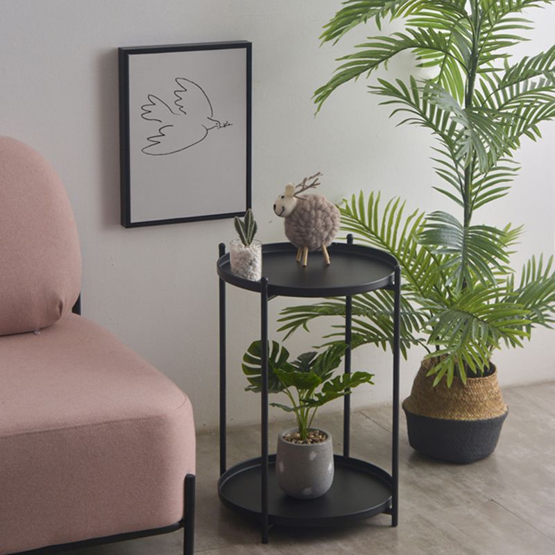 Mid-Century Round Tray Top Side End Table 4 Legs Side Side Table
