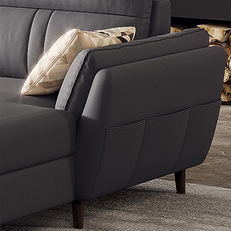 Fabric Pillow Top Arm Sectional Sofa 33.46"High Cushion Back Sofa with Storage