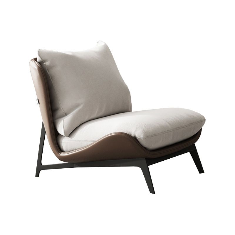 Fixed Back Pillow Lounge Chair Fabric Seat Chair with Black Legs