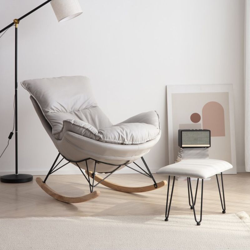 Modern Rocker Chair Upholstered with Light Legs Glider for Living Room