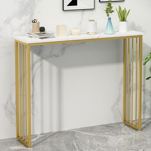 Modern Bar Dining Table Rectangle Bar Height Cocktail Table in Iron Base