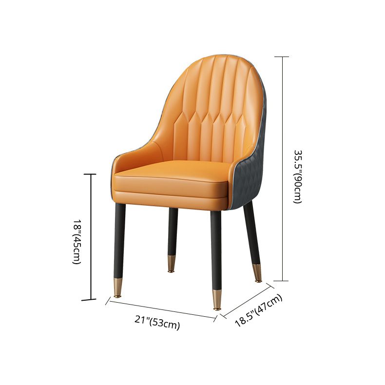 Scandinavian Style Wood Dining Chairs Dining Room Parsons Cushioned Chair with Arm