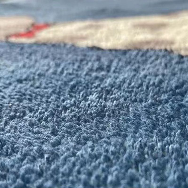 Dark Grey Simple Carpet Polyester Check Pattern Carpet Washable Carpet for Living Room