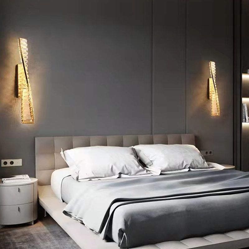 1 Light Geometric Wall Sconce Contemporary Crystal Wall Sconce