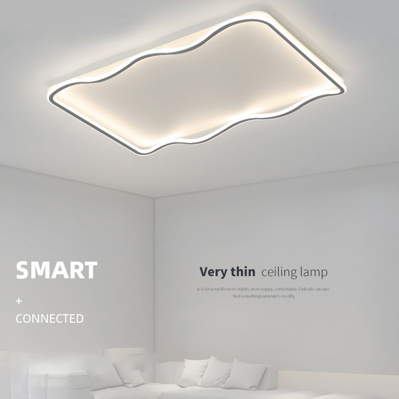 Minimalism Metal Flush Mount 1-Light Squared Flush Ceiling Light for Living Room