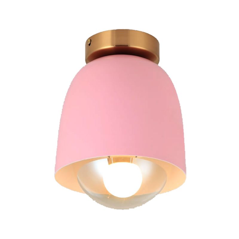 Plafoniera da incasso bianca/rosa/gialla/caffè con paralume Plafoniera moderna in metallo e vetro a 1 testa per corridoio