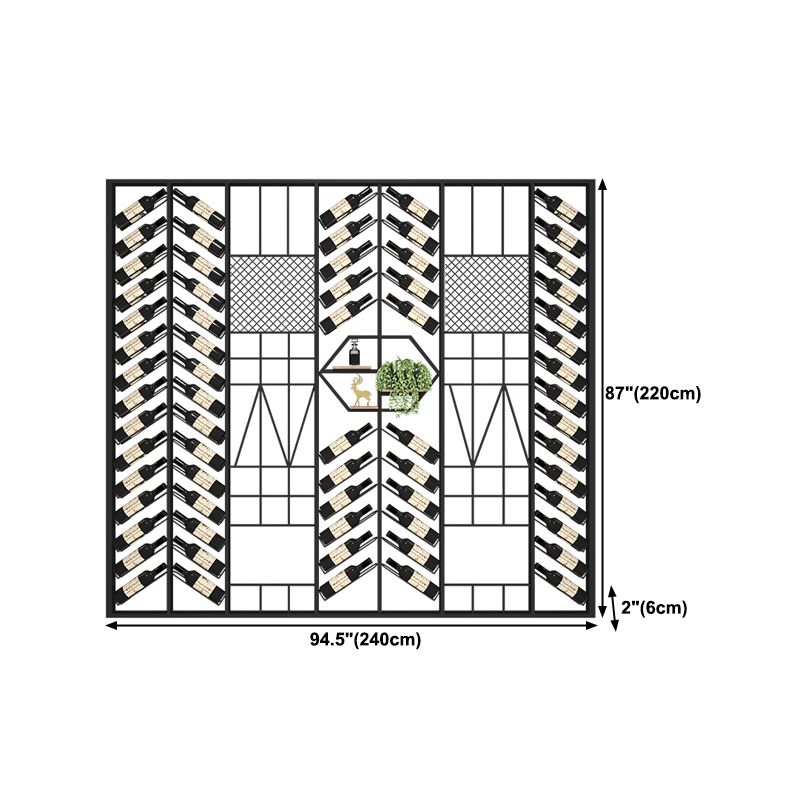 Industrial Floor Wine Rack Bottle Wine Rack Metal Bottle Holder in Black