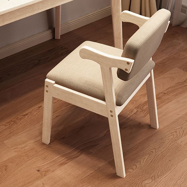 Scandinavian Style Wood Dining Side Chair Upholstered Open Back Dining Side Chair
