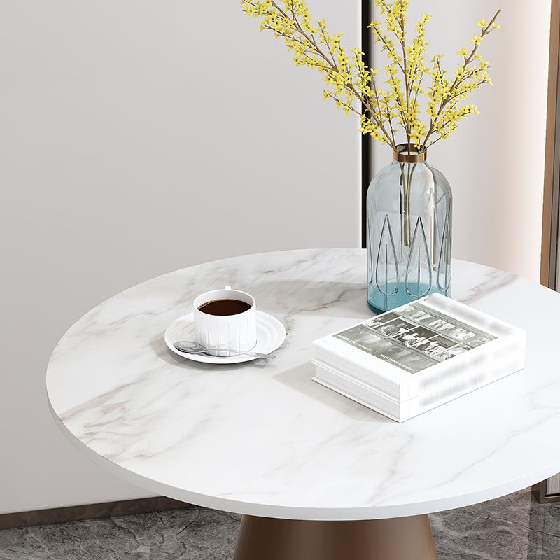 Mesa de comedor de piedra redonda Sala de estar moderna Mesa de comedor informal