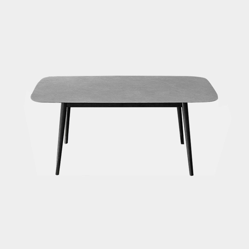 Modern Style Gray Stone Table Rectangle Dining Table for Kitchen