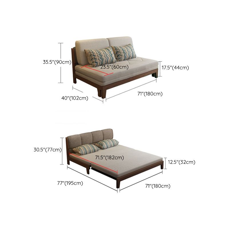 Living Room Convertible Sofas Pillow Back Armless Futon Sleeper Sofa Bed