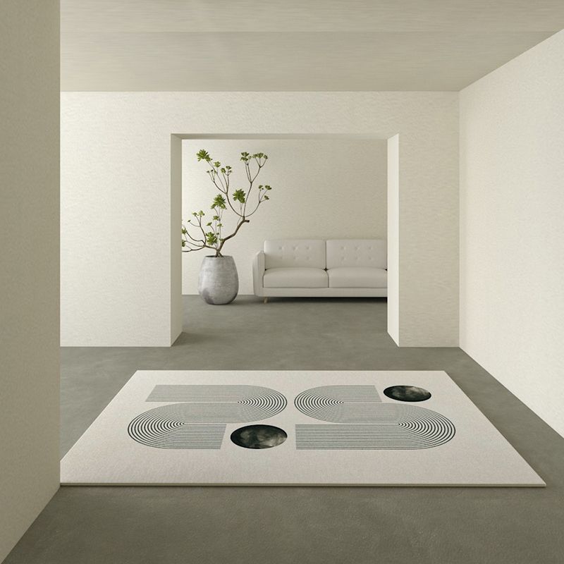 Tapis de loisirs Tapis de rayures modernes Tapis lavable Polyester avec support sans glissement