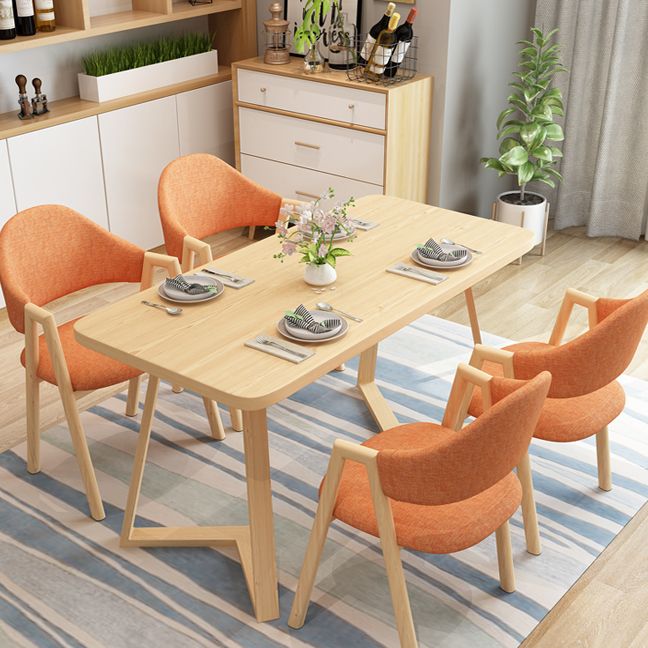 Fixed Contemporary Solid Wood Dining Room Set with Rectangle Shape Dining Set for Restaurant