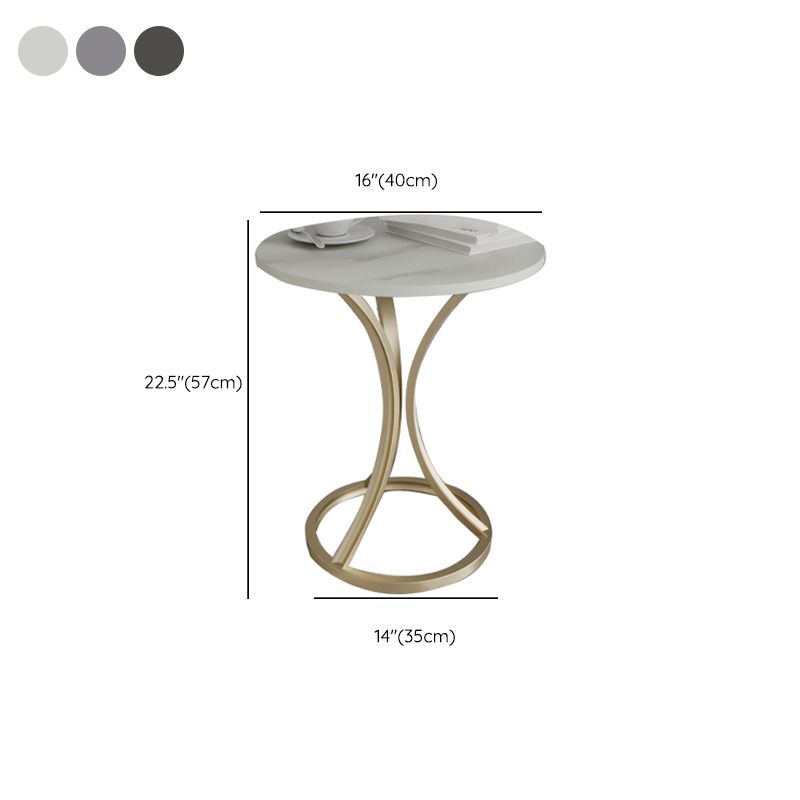 Modern Slate Round Side End Table Frame Base Type Sofa Table