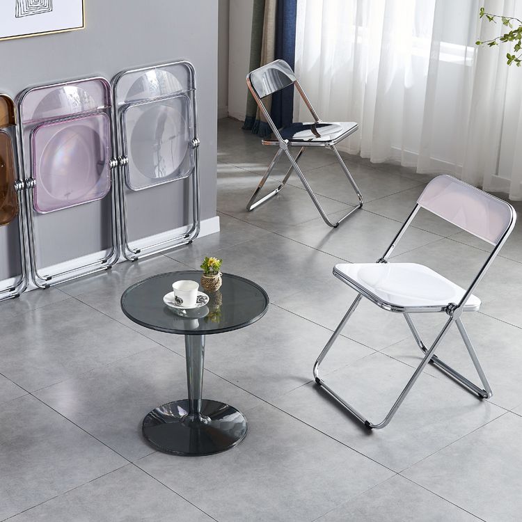 Chaise latérale pliante sans bras de style contemporain, chaise d'appoint simple à dossier ouvert