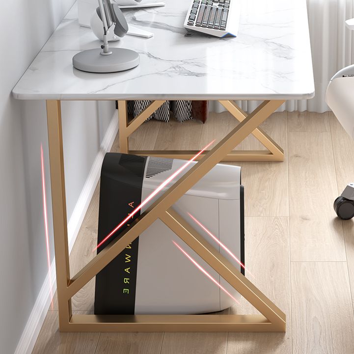 Modern Rectangular Writing Desk Home Office Desk with Metal Legs
