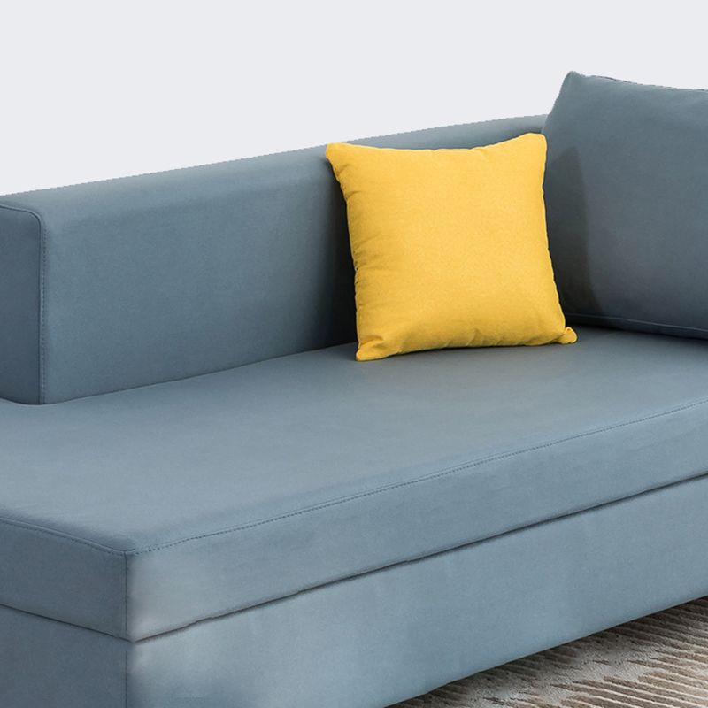 Wood One Armed Scandinavian Chaise Square Arms with Legs for Living Room