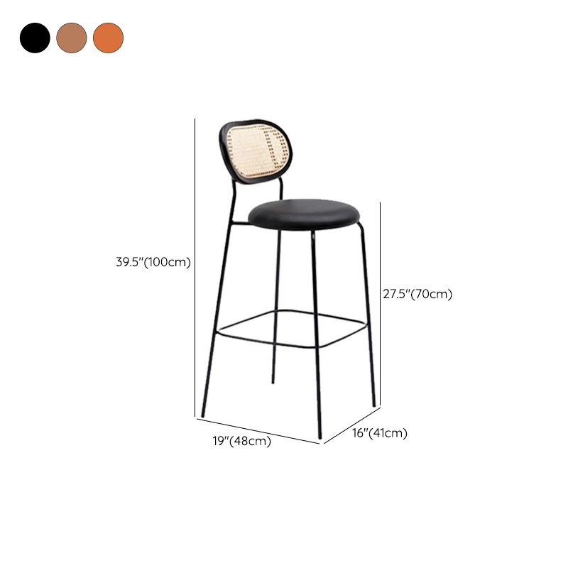 Low Back Dining Stools Contemporary Armless Bar Stools with Metal Base