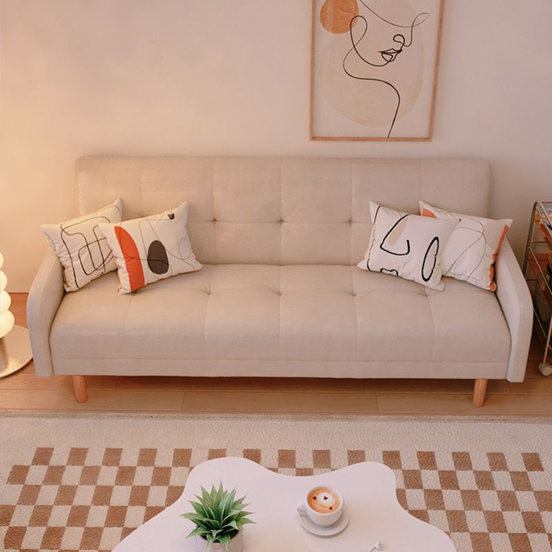 Modern Faux Leather Loose Back Seating Hair Pin Legs Sofa for Apartment