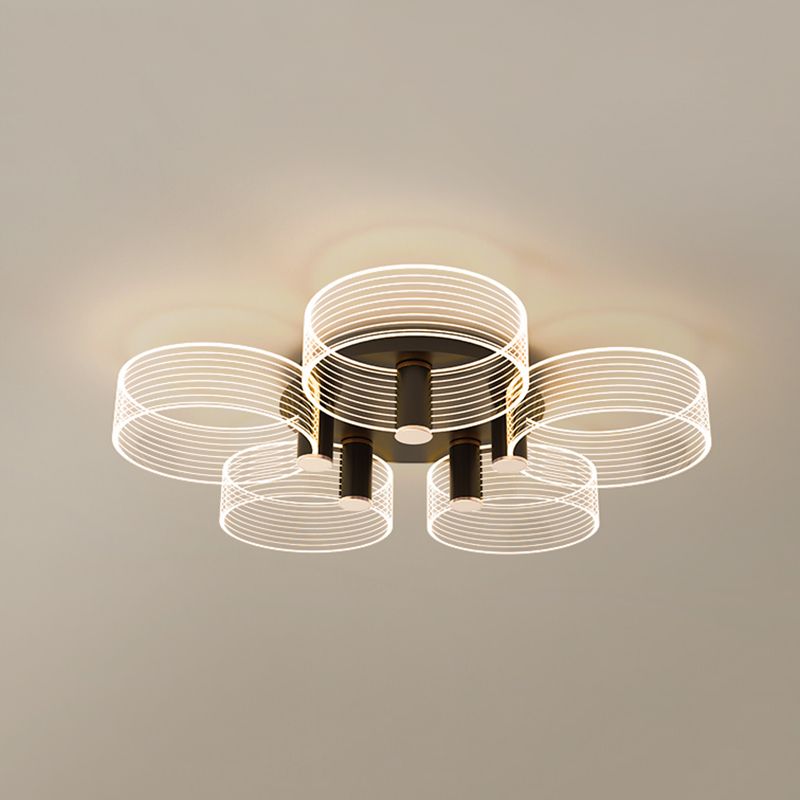 1-Circulo de luz moderno de luz de descarga de luz LED techo de metal LED montado para la sala de estar