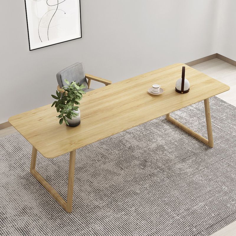 Rectangle Industrial Dining Table Solid Wood Fixed Table for Kitchen